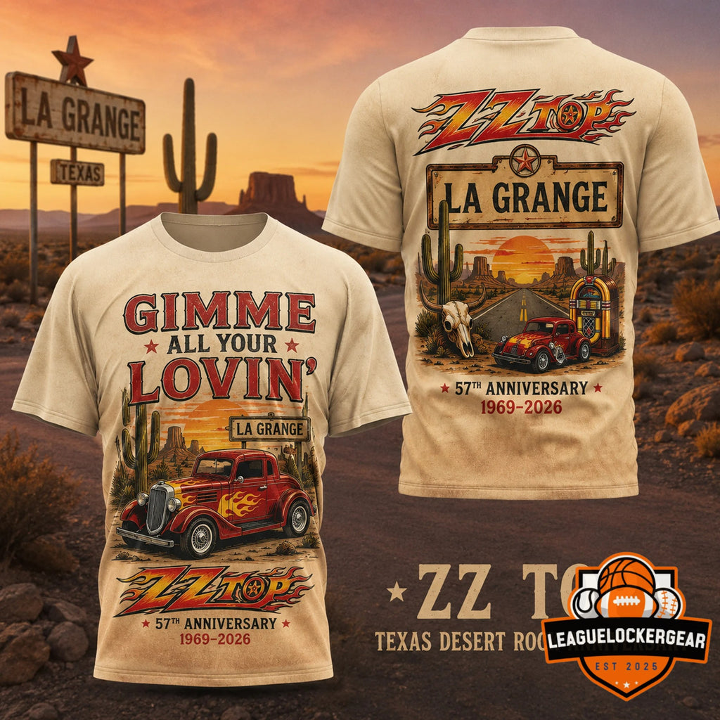 ZZ Top 57th Anniversary Gimme All Your Lovin’ La Grange T-Shirt